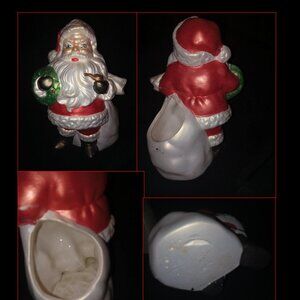 1980's Hand made Santa candy cane holder. SHIPS FREE